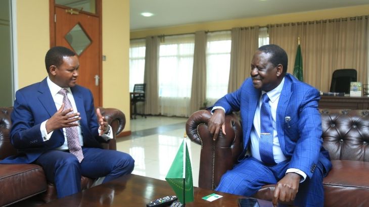 Alfred Mutua and Raila Odinga