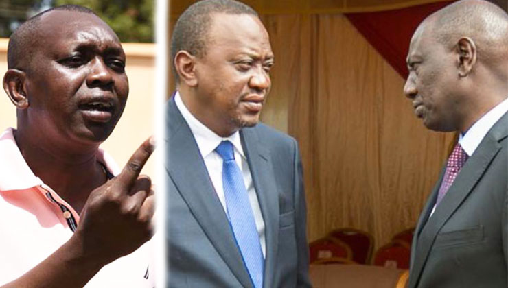 Kapseret MP Oscar Sudi (L) says President Uhuru Kenyatta (C) and his deputy, William Ruto (R), are faking their perceived “cordial” relationship. [PHOTO | K24 DIGITAL]