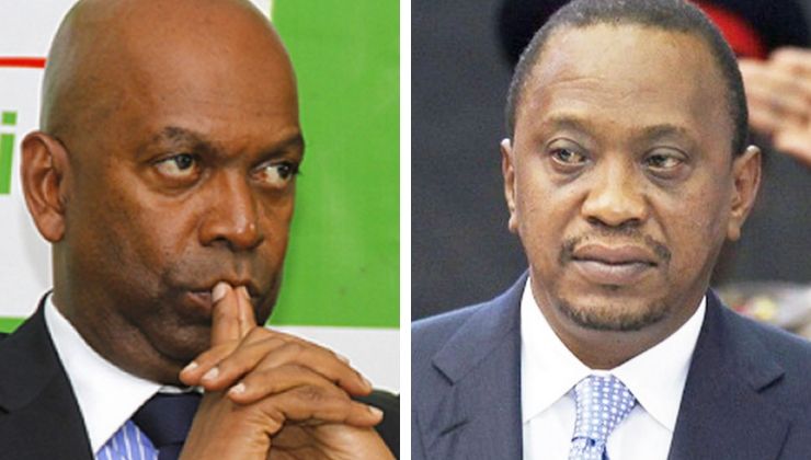 The Late Safaricom CEO Bob Collymore (L) and President Uhuru Kenyatta (R) [PHOTO | COURTESY]