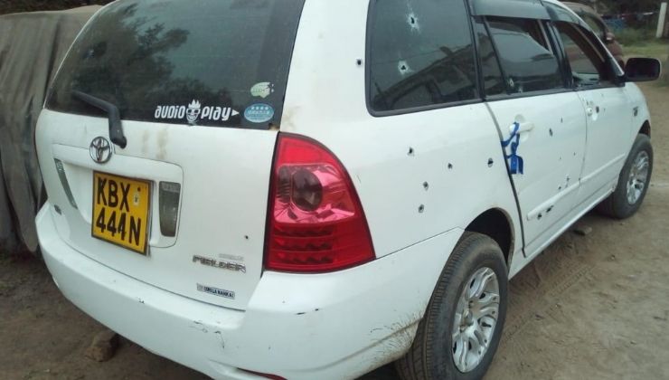 The stolen Toyota Fielder of registration plate number KBX 441N was recovered in Kasarani on Friday, July 5. [PHOTO | K24 DIGITAL]