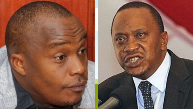 Starehe MP Charles Njagua, alias Jaguar, (L) and President Uhuru Kenyatta (R) [PHOTO | COURTESY]