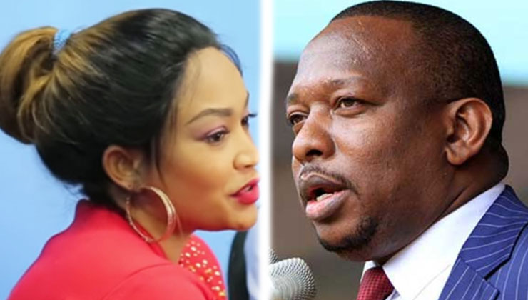 Zari Hassan (L) on Wednesday, July 17, said she is not interested, whatsoever, in Nairobi Governor Mike Sonko (R). [PHOTO | K24 DIGITAL]