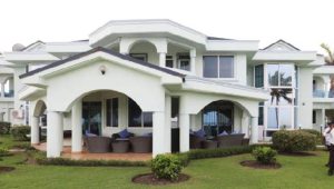 Behind a blue metallic gate, is an expansive seven-bedroom palatial home that sits atop a creek overlooking the Indian Ocean. [PHOTO | COURTESY]