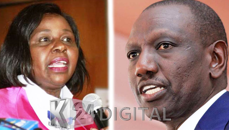 Deputy President William Ruto on Thursday revealed how he convinced Joyce Laboso to drop her husband’s name in a bid to successfully run for an MP seat. [PHOTO | K24 DIGITAL]