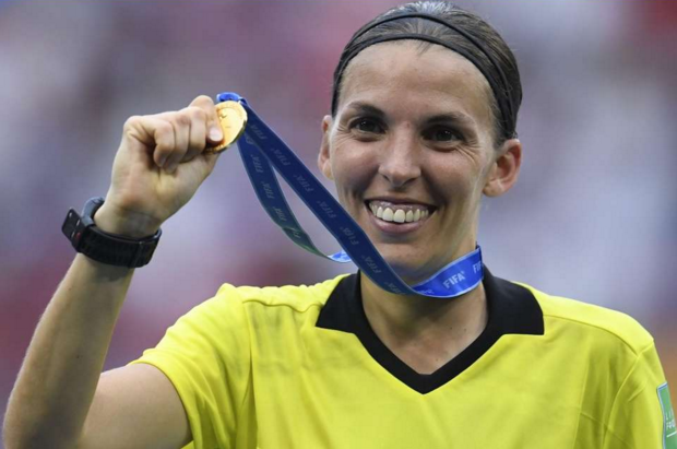 Stephanie Frappart officiayed July's Women's World Cup final in Lyon.