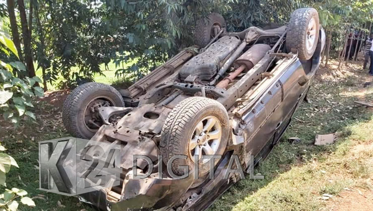 Kimilili MP Didmus Barasa was on Saturday, August 2, involved in a road accident at Ndengelwa area in Bungoma County. [PHOTO | K24 DIGITAL]