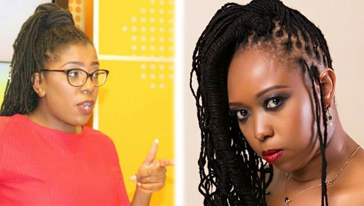 Ciku Muiruri (R) alleged that given the near-similarity in the spelling and pronunciation of their names, Ciru Muriuki (L) was out to rein in on what Ciku posts on social media. [PHOTO | K24 DIGITAL]