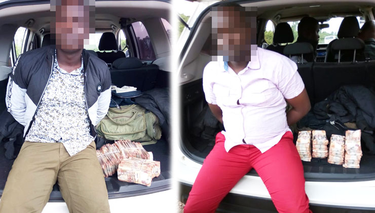 Two AP cops were on Saturday nabbed in possession of Ksh7 million believed to be part of the Ksh72M stolen on way to a Nairobi West ATM. [PHOTO | K24 DIGITAL]