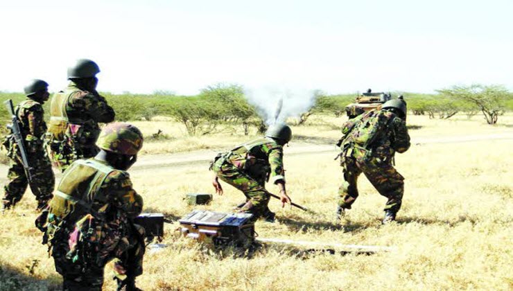 KDF soldiers during an operation in Somalia. PHOTO: FILE]