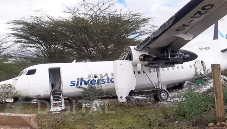 Silverstone says all the passengers and crew, who were aboard their crashed plane, have safely been evacuated. [PHOTO | K24 DIGITAL]