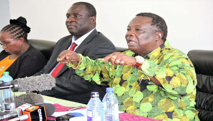 COTU Secretary-General Francis Atwoli (far right) says “persons of influence” have been “dramatising” the severity of the coronavirus. [PHOTO | FILE]