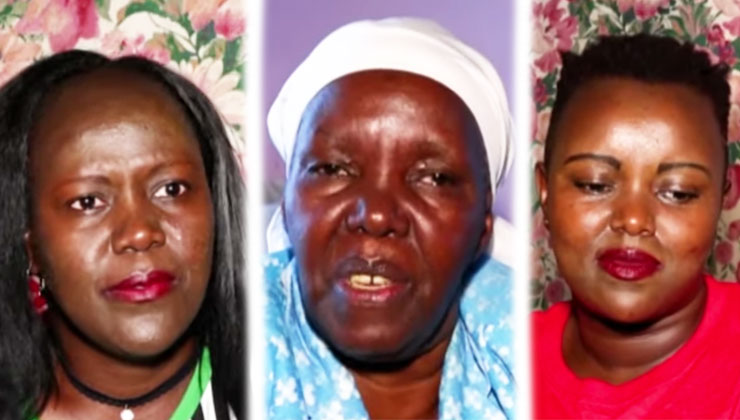 Major Peter Mugure’s family – Alice Mugure (L), Hannah Mugure (C) and Nancy Wambui (R) – describe him as a “humble” and “harmless” man. [PHOTO | COURTESY]