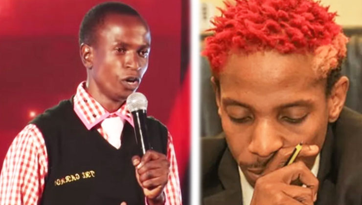 Eric Omondi (R) suggests that depression could have contributed to the death of Njenga Mswahili (L), who was found dead on November 7 in Dagoretti. [PHOTO | K24 DIGITAL]