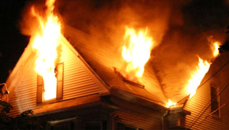 A file picture of a house on fire. [PHOTO | K24 DIGITAL]