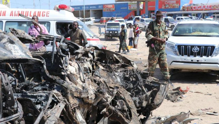 At least 65 people are dead after a massive car bomb exploded on the outskirts of Somalia's capital Mogadishu on Saturday. [PHOTO | COURTESY]