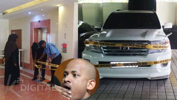 On Friday mid-morning, police threw a cordon around B-Club, and the MP's vehicle, a Toyota Landcruiser VX, which they treated as scenes of crime. [PHOTO | K24 DIGITAL]