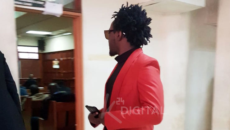 Bahati arrived at the Milimani Law Courts at 10am Tuesday, and waited for the hearing of the case he filed against Blessing. [PHOTO | K24 DIGITAL]