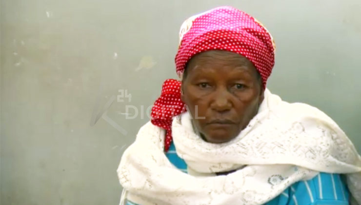 A 75-year-old woman, Mary Wangui, (pictured) was on Wednesday, March 11, charged before a Nakuru court with conspiracy to commit murder. [PHOTO | K24 DIGITAL]