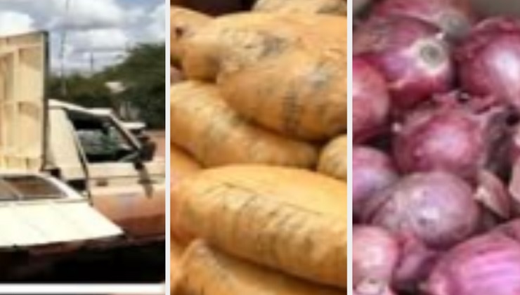 Hundreds of onions placed in carton boxes had been arranged on top of the rolls of bhang in the ambulance “in order to suppress the smell of the drug”, police said. [PHOTO | K24 DIGITAL]