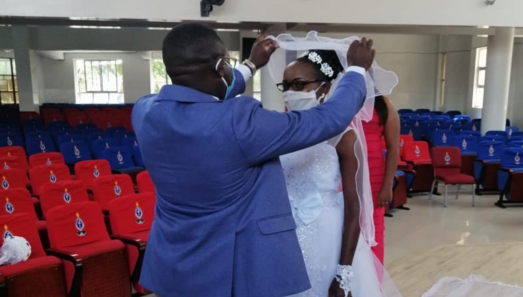 The newlyweds’ event lasted only 45 minutes, and was presided over by Reverend Michael Njigi of Kitengela PCEA. [PHOTO: CHRISTINE MUSA | K24 DIGITAL]