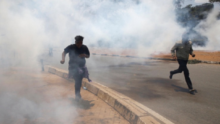 It is said the teargas canisters that the locals are in possession of, did not go off after being hurled at them. [PHOTO | FILE]