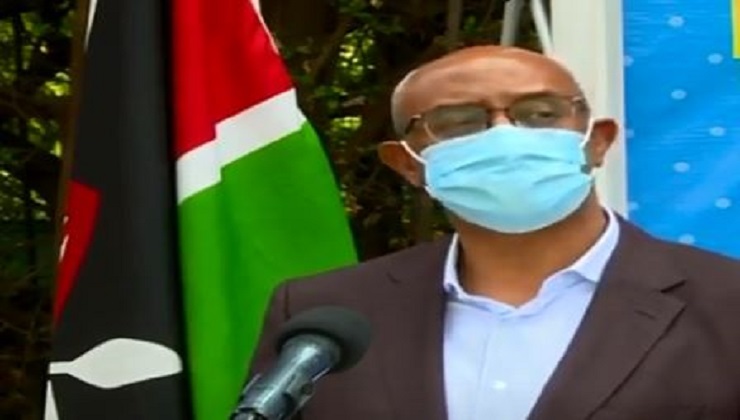 Health CAS Dr. Rashid Aman addressing journalists at Afya House in Nairobi on Saturday, June 13. [PHOTO | K24 DIGITAL]