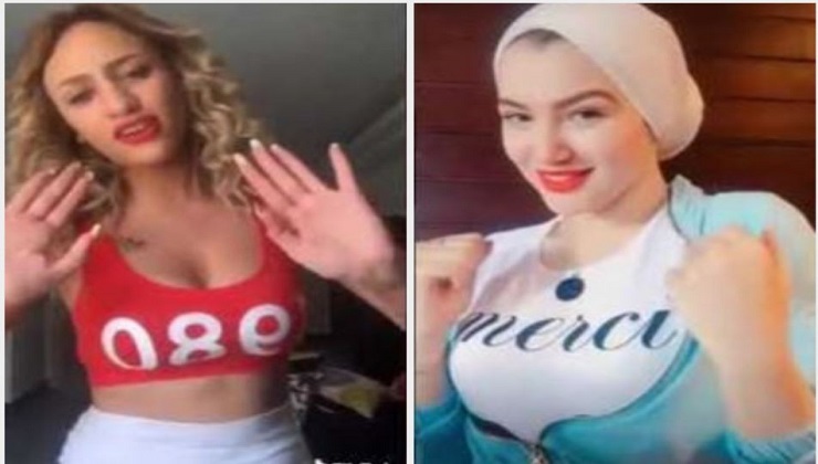 Mawada al-Adham (L) and Haneen Hossam (R) and three other unidentified female TikTok users were jailed for 2 years and fined Ksh2M each for posting ‘indecent’ videos on the platform. [PHOTO | COURTESY]