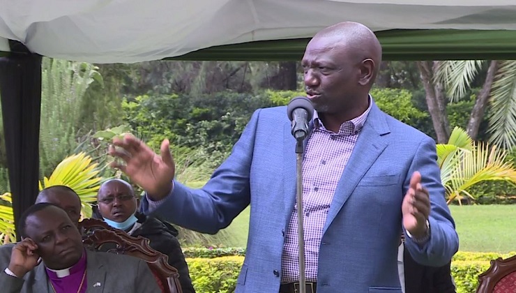 Deputy President William Ruto addresses church leaders he hosted at his Sugoi home in Uasin-Gishu County on Saturday, July 4, 2020. [PHOTO | K24 DIGITAL]