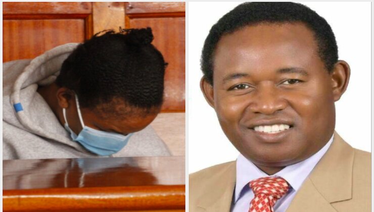 Esther Muli (L) was arraigned on Monday, December 7, 2020 for allegedly causing harm to Machakos Senator Boniface Kabaka (R). [PHOTO | K24 DIGITAL]