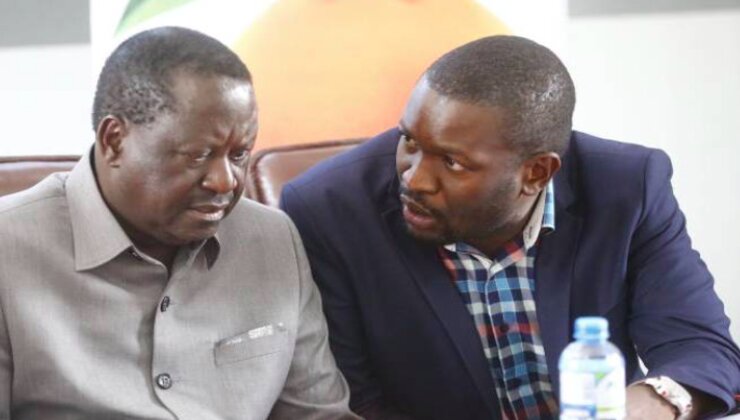 ODM Party Leader Raila Odinga (L) with the political outfit’s Secretary-General Edwin Sifuna at a past function. [PHOTO | FILE]