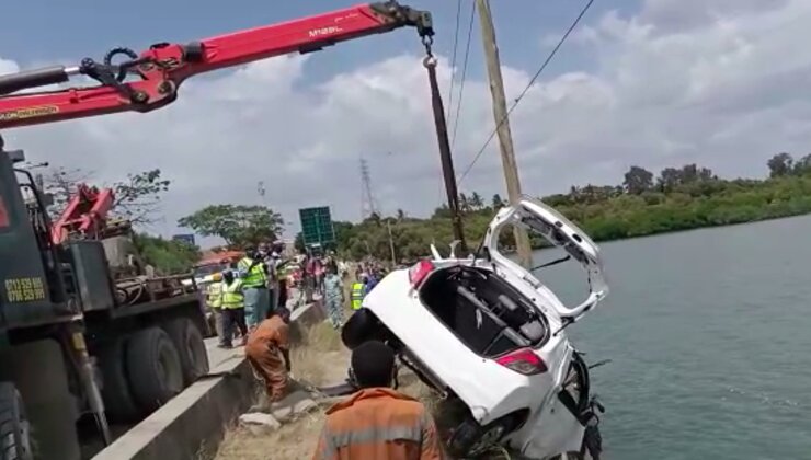 Woman whose car plunged into Indian Ocean dies in hospital, son managed to swim to safety