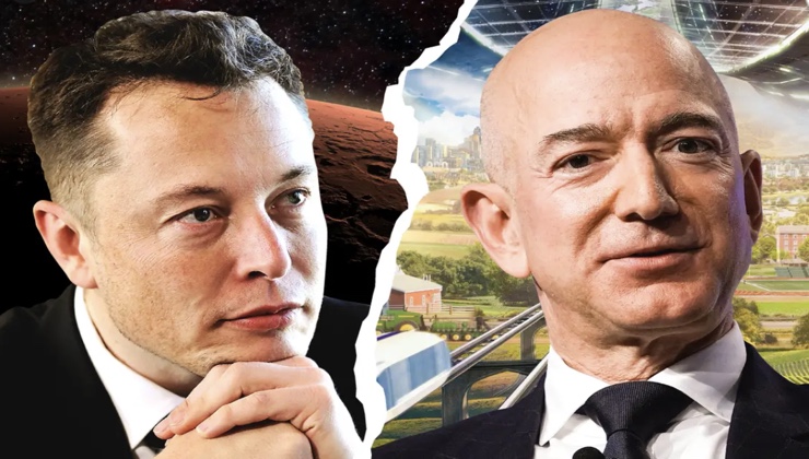 Elon Musk (L) and Jeff Bezos (R). [PHOTO | COURTESY]