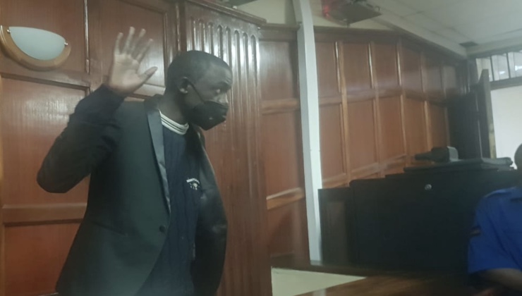 Jones Ochieng Mbogo pleaded guilty to attempting to extort Ksh200,000 from Lamu Senator Anuar Loitiptip. [PHOTO: SHEILA MUTUA | K24 DIGITAL]