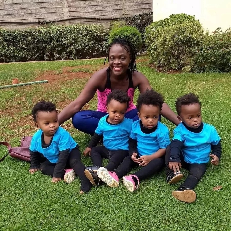 Mother of quadruplets spends ksh44,500 on uniforms for kids’ school debut