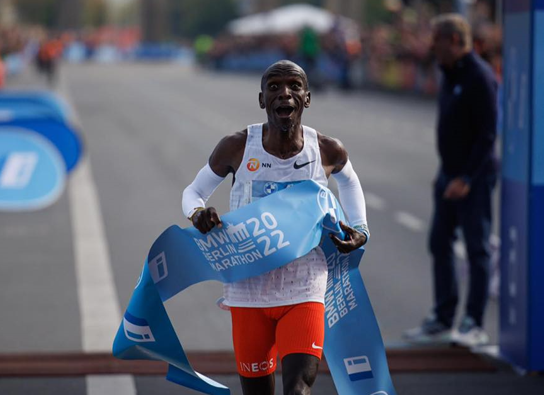 World marathon champion Eliud Kipchoge at the finishing line during Berlin marathon on Sunday, September 25.
PHOTO/Facebook