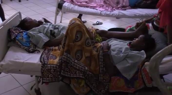 Patients sharing beds at Malindi general hospital.PHOTO/Merceline Tumaini