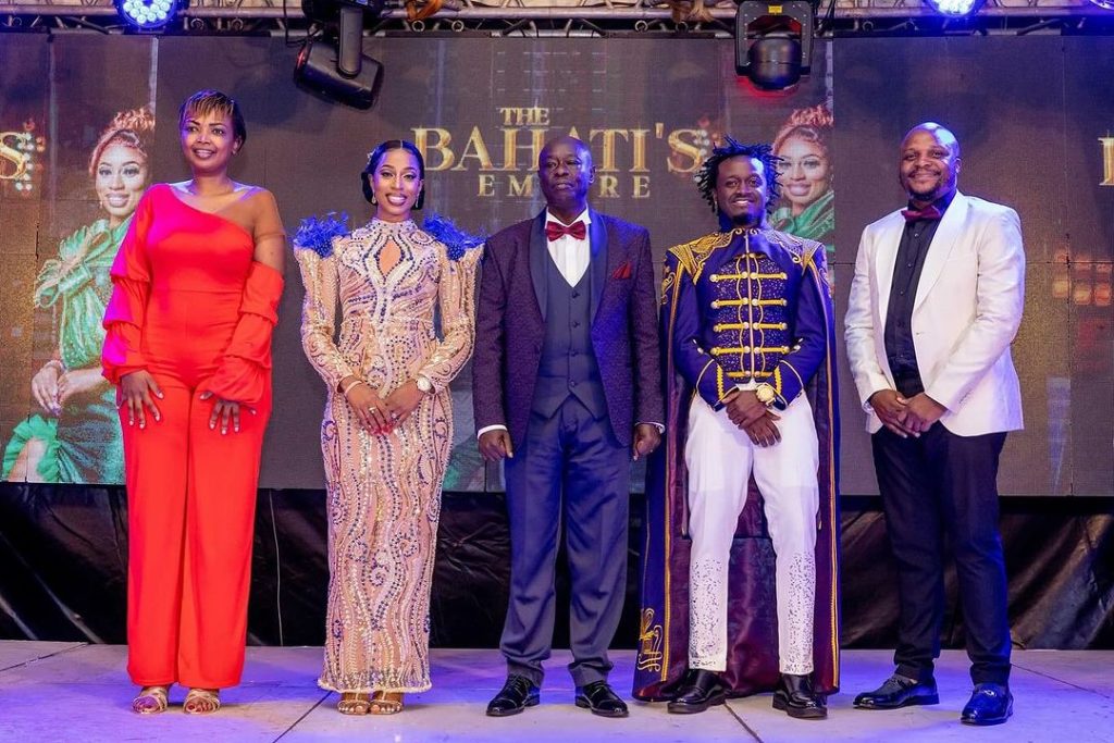 Deputy President Gachagua, Bahati , Karen Nyamu, Jalang'o and Diana at The Bahati's Empire reality show launch event on June 6, 2024. PHOTO/@jalangoo/Instagram