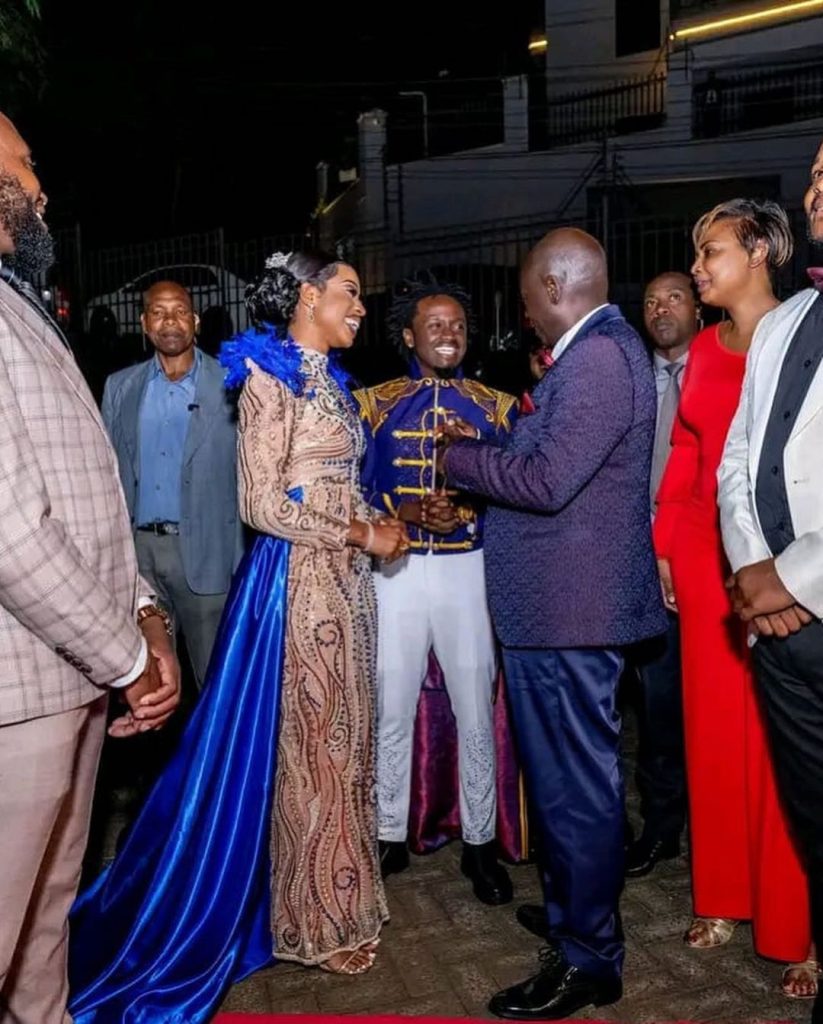 Deputy President Gachagua, Bahati and Diana at The Bahati's Empire reality show launch event on June 6, 2024. PHOTO/@jalangoo/Instagram