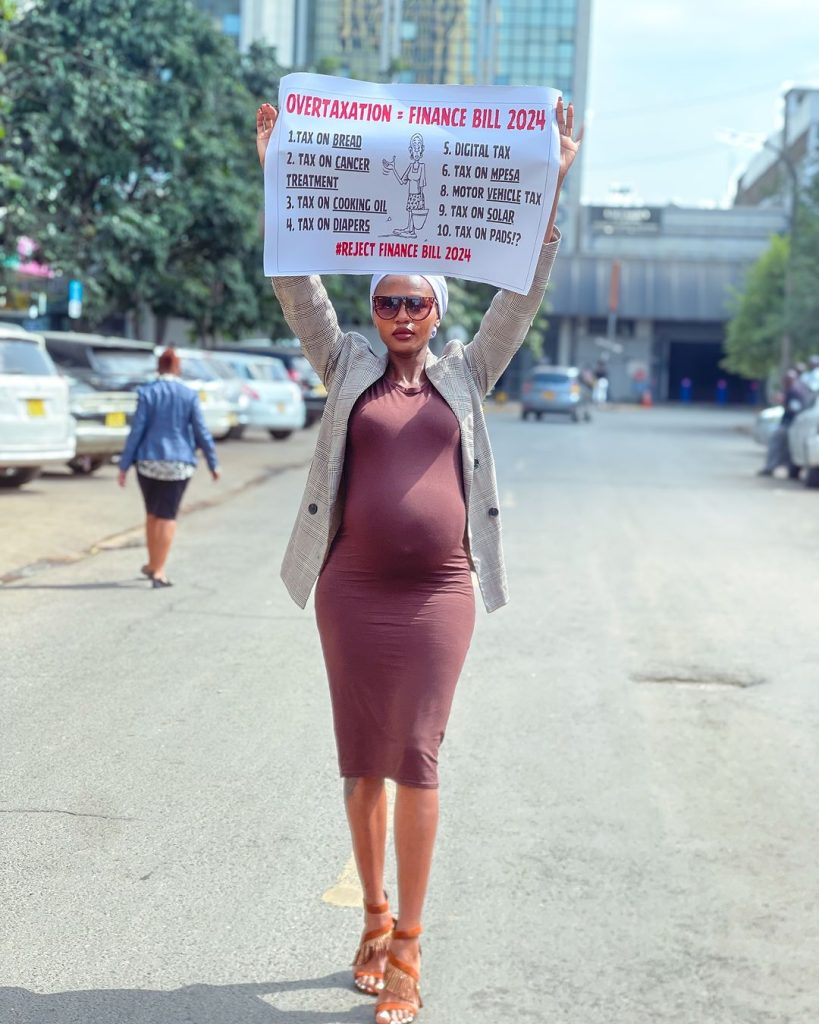 Carey Priscilla at Occupy Parliament protest on June 18, 2024. PHOTO/@carey_priscilla/Instagram