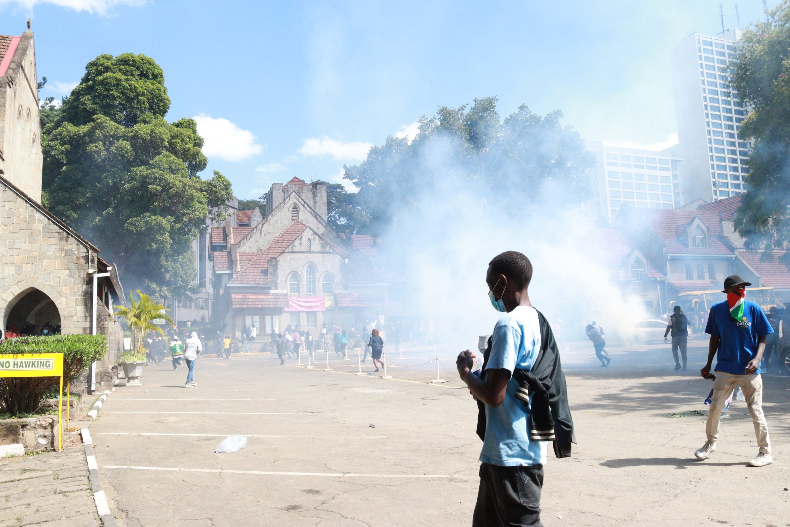 Teargas lobbed at All Saints' Cathedral Church in Nairobi. PHOTO/@allsaintsnrb/X