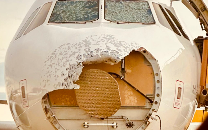 The damaged plane