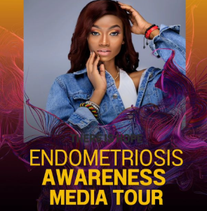 A posta about Natlie Githinji's upcoming media tour on endometriosis awareness. PHOTO/@nataliegithinji/X