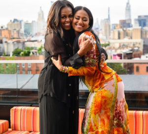 Former US first Lady Michelle Obama and her daughter Sasha Obama. PHOTO/@michelleobama/Instagram