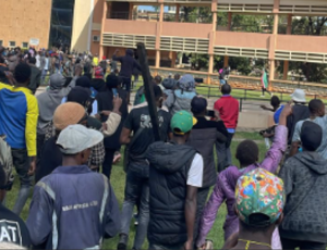 Protesters storm Parliament building on Tuesday June 25, 2024. PHOTO/ @Winnie_Odinga/X.