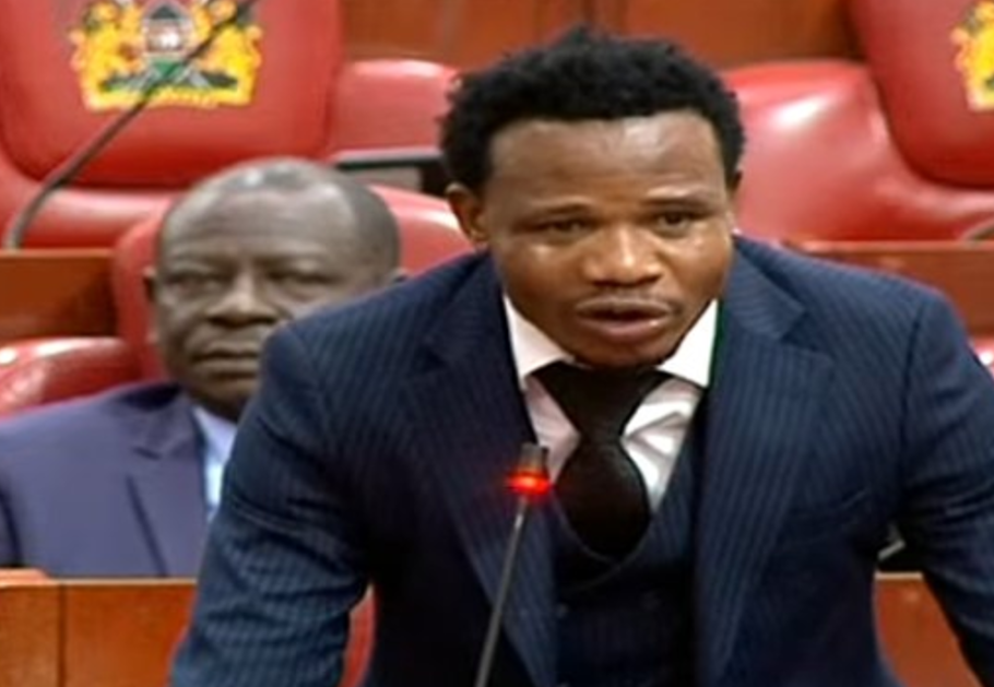 Mumias East MP Peter Salasya during parliamentary debate on the Finance Bill 2024 on Wednesday, June 19, 2024. PHOTO/Screengrab by K24 Digital