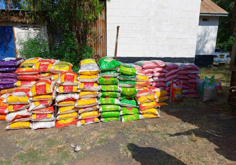 The bags of rice recovered by the detectives. PHOTO/@DCI_Kenya/X
