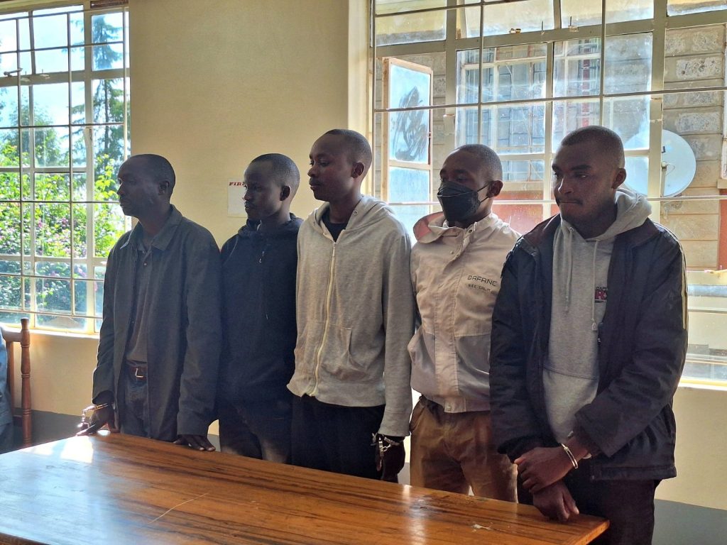 Five KFS Officers arraigned at Eldama Ravine High Court on Monday June 10, 2024. PHOTO/@ODPP_KE/ X