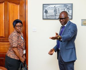 Foreign Affairs PS Korir Sing'Oei with Dorothy Kweyu, Stephen Munyakho's mother, during a meeting on May 14, 2024. PHOTO/ @SingoeiAKorir/X.