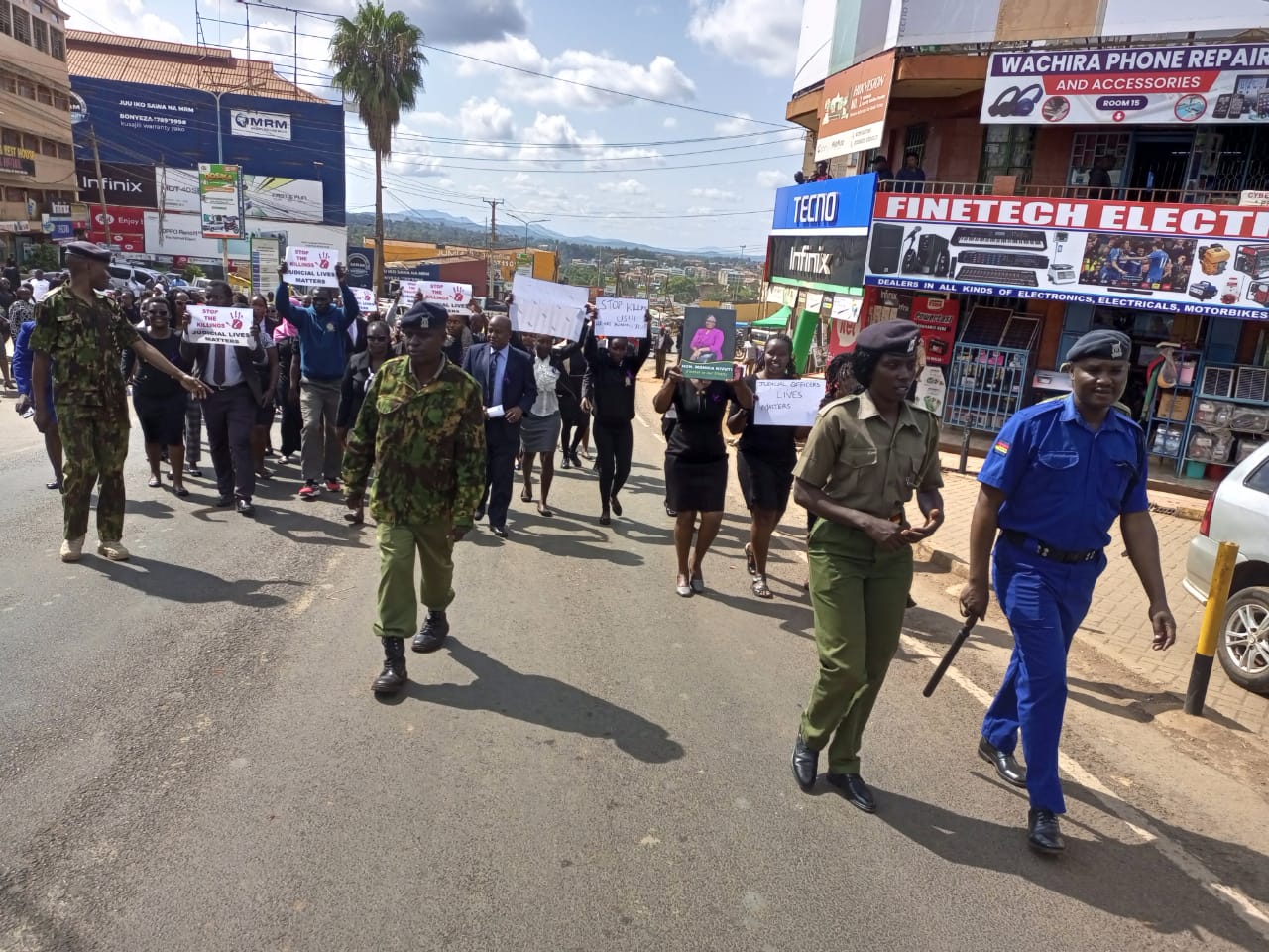 Embu judicial officers stage peaceful walk over Magistrate Monica Kivuti death.