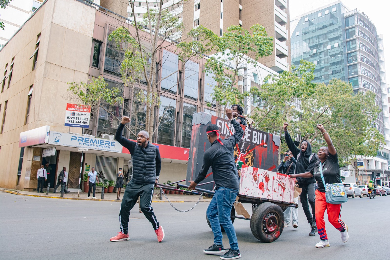 Activist Boniface Mwangi during street protests on Tuesday, June 18, 2024. PHOTO/@bonifacemwangi/X